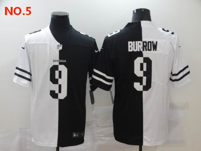 Men's Cincinnati Bengals 9 Joe Burrow Black Jersey NO.5;